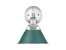 Golden 3306-BA1 CH-GN - Orwell 1-Light Bath Vanity in Chrome with Pine Green