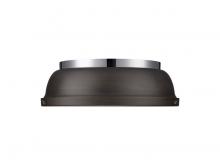 Golden 3602-14 CH-RBZ - Duncan 14" Flush Mount in Chrome with Rubbed Bronze