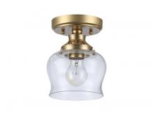 Golden 3610-SF BCB-CLR - Daphne 1-Light Semi-Flush in Brushed Champagne Bronze with Clear Glass