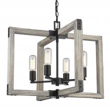 Golden 7808-4 BLK - Lowell 4-Light Chandelier in Matte Black