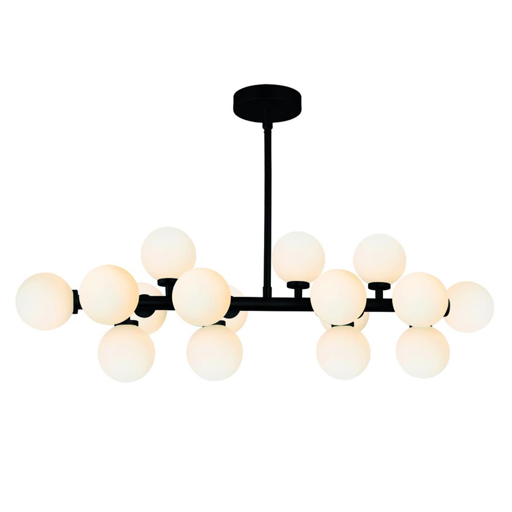 Arya 16 Light Chandelier With Black Finish