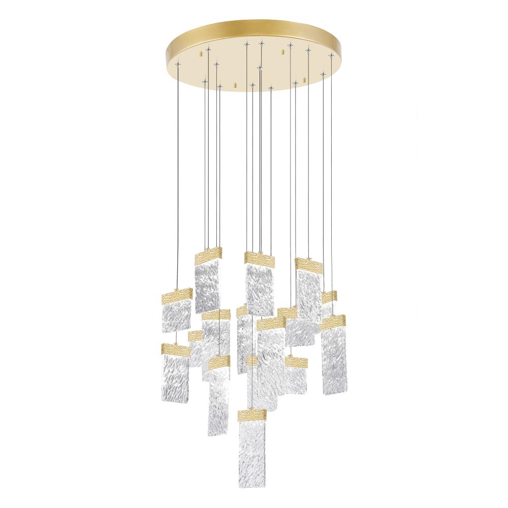 Carolina LED Chandelier With Gold Leaf Finish