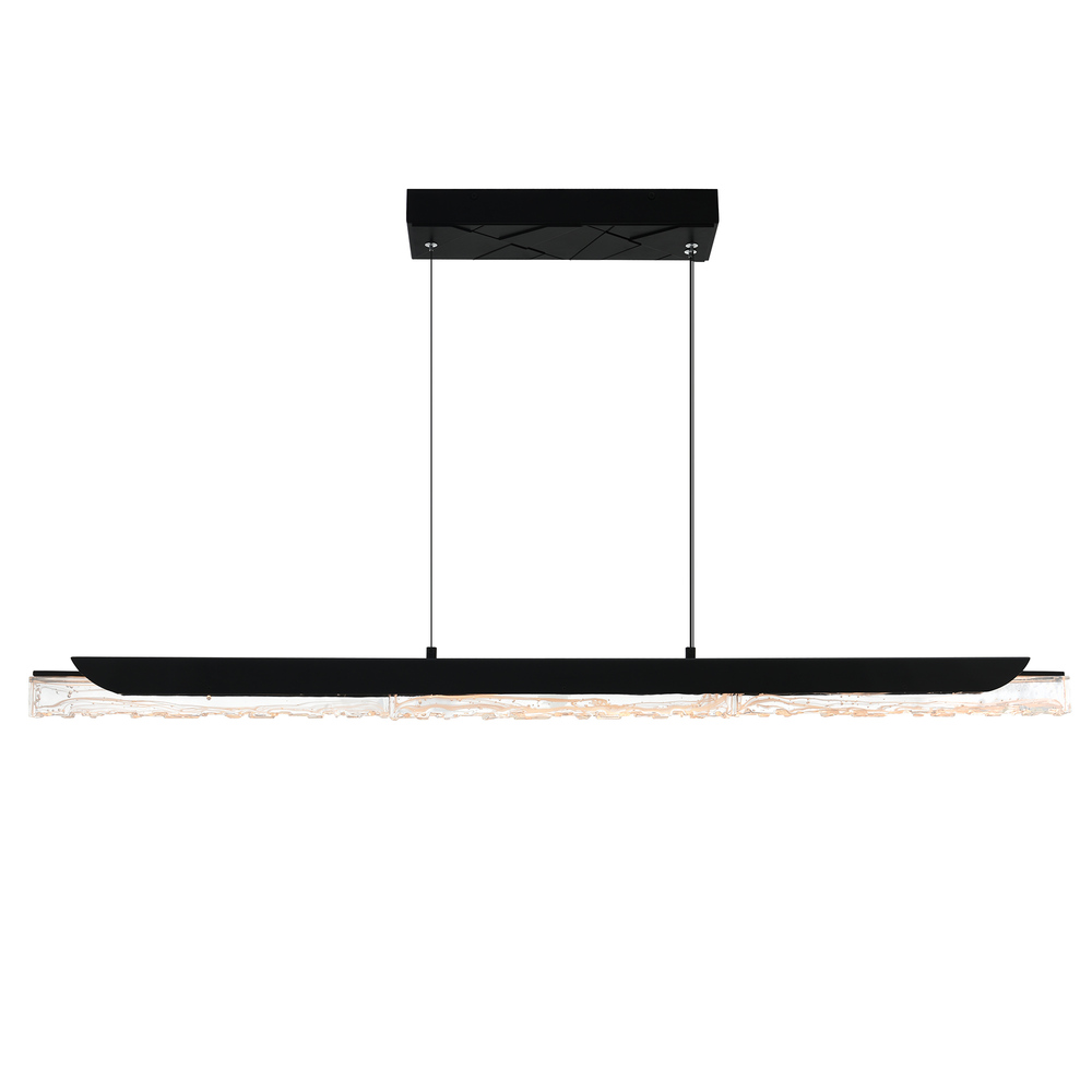 Valira Integrated LED 48in Black Chandelier with Handcrafted Glass