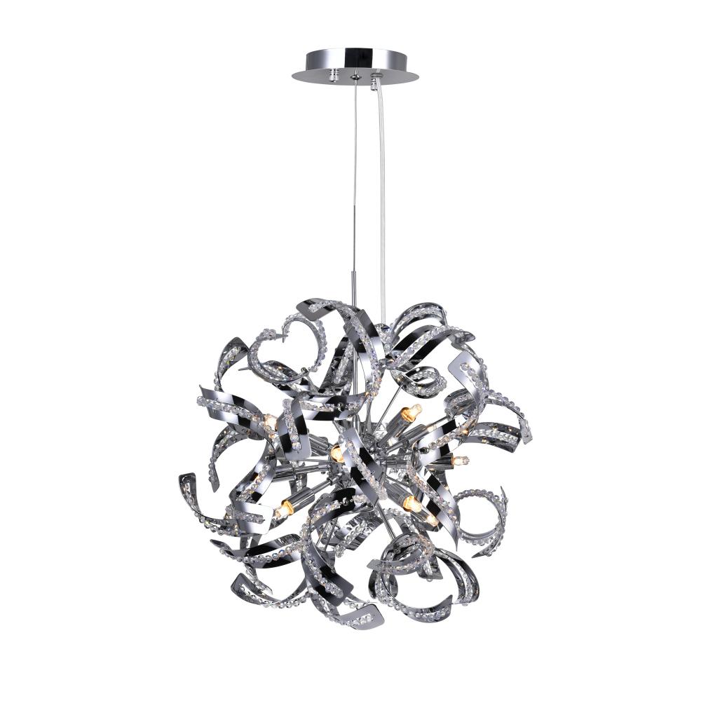 Swivel 12 Light Chandelier With Chrome Finish