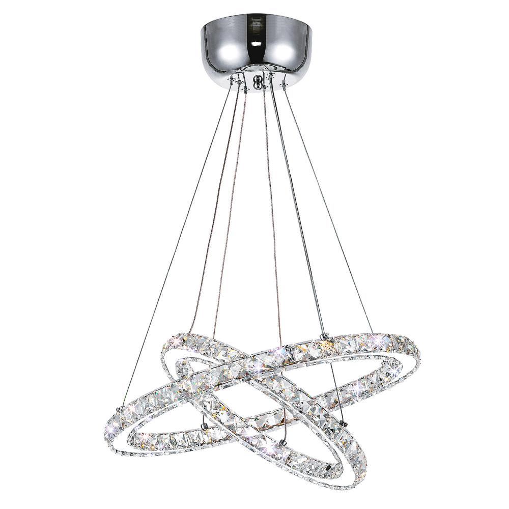 Ring LED Chandelier With Chrome Finish