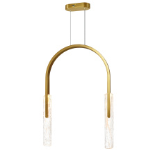 CWI Lighting 1725P22-2-624 - Curva Integrated LED 22in Brass Chandelier with Handcrafted Glass