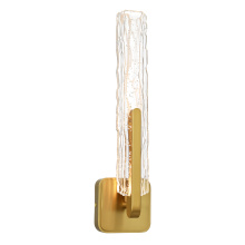 CWI Lighting 1725W19-1-624 - Curva Integrated LED 19in Brass Wall Light with Handcrafted Glass