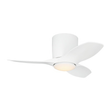 Generation Lighting 3TTHR32RZWD - Titus 32 Hugger LED Ceiling Fan in Matte White with Matte White Blades and Light Kit