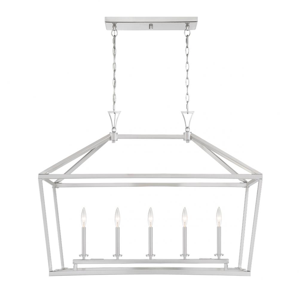 Townsend 5-Light Linear Chandelier in Satin Nickel