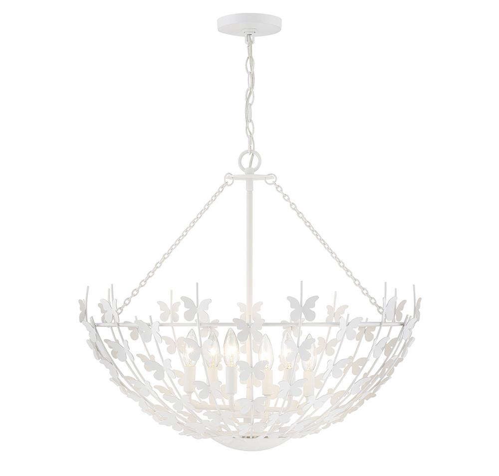 Birch 6-Light Pendant in Bisque White