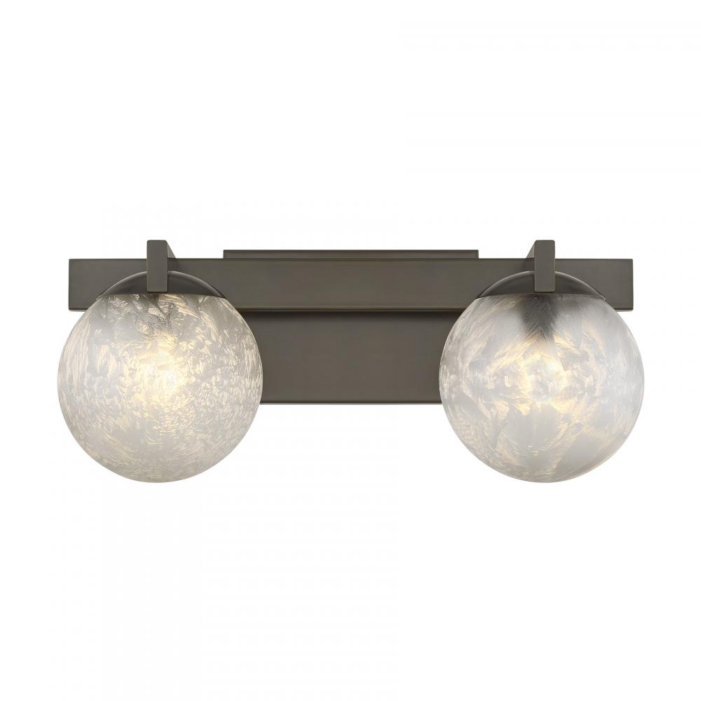 Darien 2-Light Bathroom Vanity Light in Mediterranean Bronze