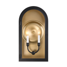 Savoy House Canada 5-412-331 - Grotto 2-Light Outdoor Wall Lantern in Matte Black with Vintage Gold