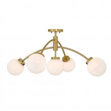 Savoy House Canada 6-6199-5-322 - Redfield 5-Light Semi-Flush in Warm Brass