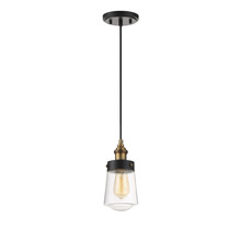 Savoy House Canada 7-2064-1-51 - Macauley 1-Light Mini-Pendant in Vintage Black with Warm Brass