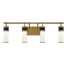 Savoy House Canada 8-1638-4-143 - Abel 4-Light LED Bathroom Vanity Light in Matte Black with Warm Brass Accents