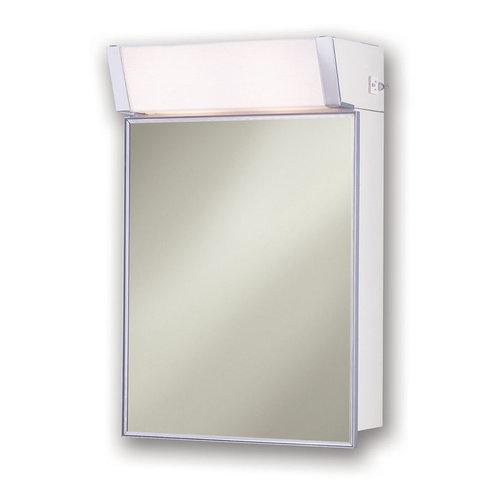 Specialty, Surface Mount,  16 in.W x 24 in.H, Built-in Light, Premium float glass mirror.