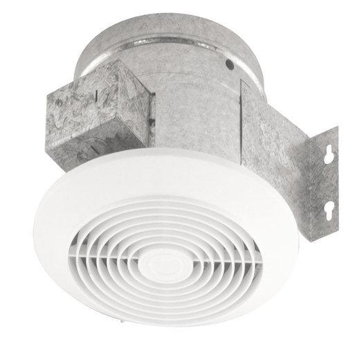 Ceiling Ventilation Fan,  White Plastic Grille, 60 CFM.