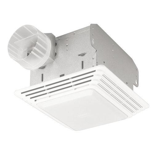 Fan/Light, White Plastic Grille, 50 CFM.