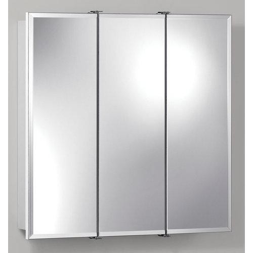 Tri-View, Frameless, Beveled, Classic White
