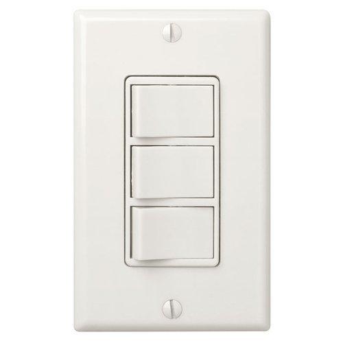 Multi-Function Control, Ivory, Three Switch Control With Four-Function Control, Heater/Fan/Light, Ni