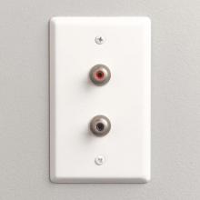 Broan-Nutone IA30WH - White Audio Plate with 2 RCA Jacks. Interfaces auxiliary audio from home audio/video equipment to Nu
