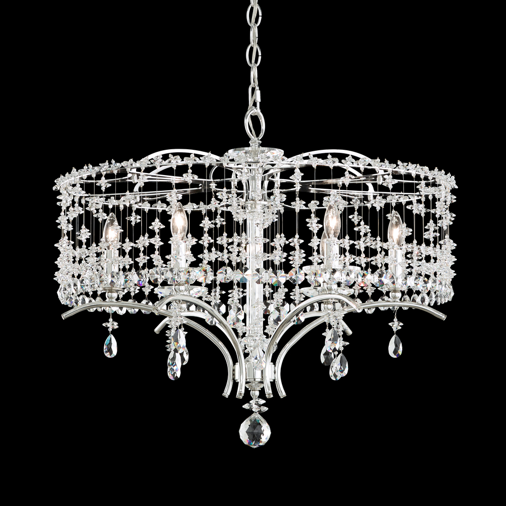 Bella Rose 6 Light 120V Chandelier in Antique Silver with Heritage Handcut Crystal