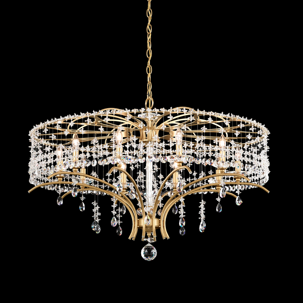 Bella Rose 10 Light 120V Chandelier in Ferro Black with Heritage Handcut Crystal