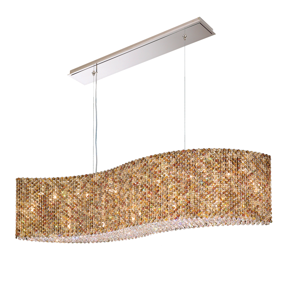 Refrax 21 Light 120V Pendant in Polished Stainless Steel with Optic Crystal