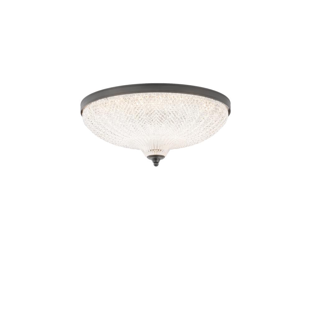 Roma 16IN LED 3000K/3500K/4000K 120V Flush Mount in Aged Brass with Optic Crystal