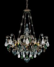 Schonbek 1870 3587-76AD - Renaissance Rock Crystal 8 Light 120V Pendant in Heirloom Bronze with Amethyst & Black Diamond Qua