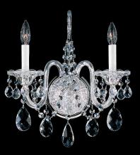 Schonbek 1870 2991-40R - Sterling 2 Light 120V Wall Sconce in Polished Silver with Heritage Handcut Crystal