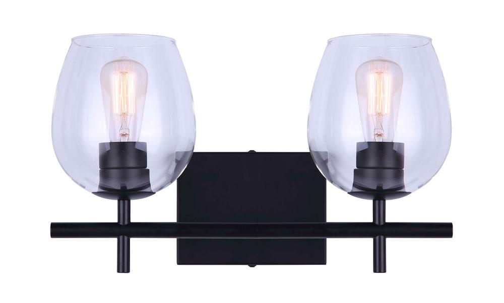 Cain 2 Light Vanity, Black Finish