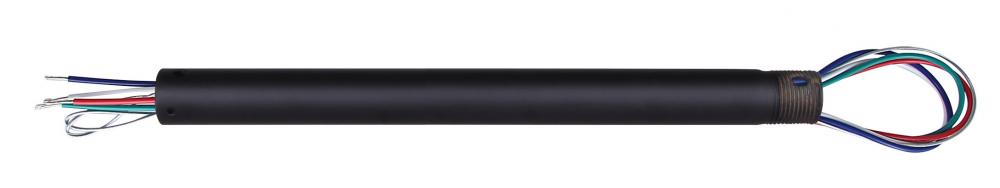 Replacement 12" Downrod for AC Motor Ezra, MBK Color, 1" Diameter with Thread