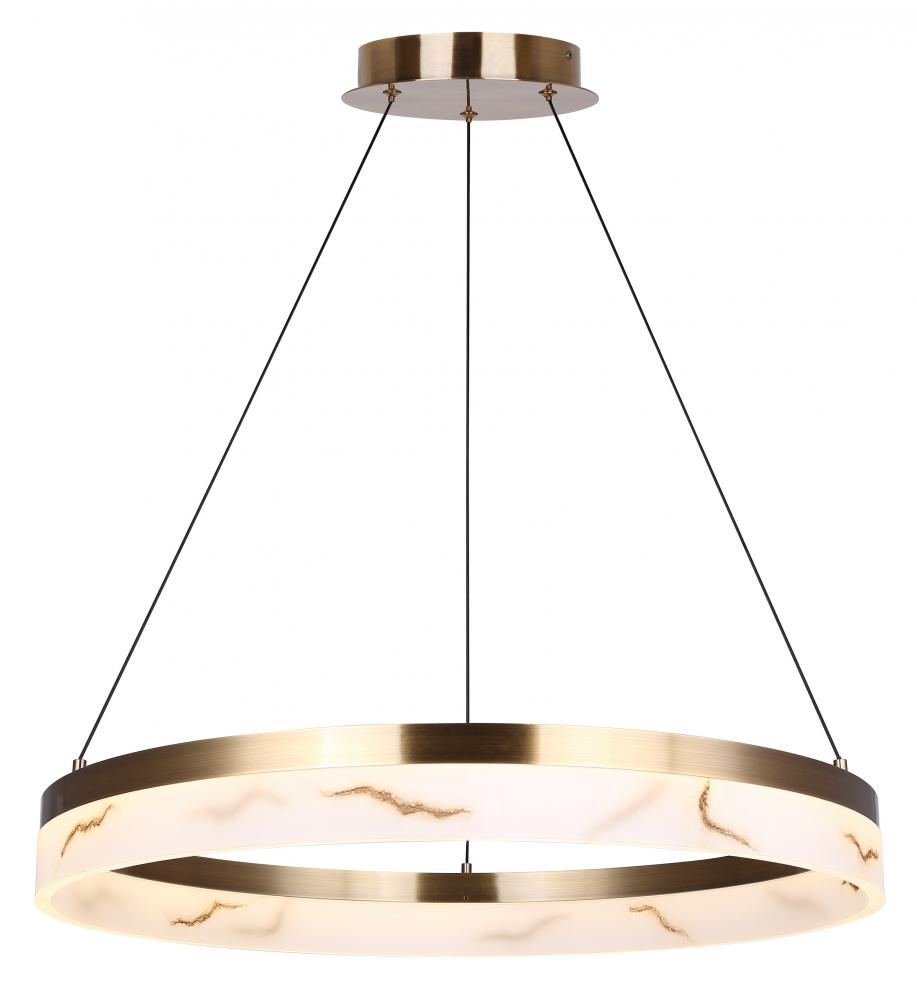 ELYNN 1 Light Gold Glam Chandelier with Integrated LED for Dining Rooms and Living Rooms