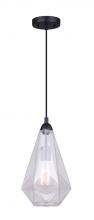 Canarm IPL1006A01BK - DUNE, IPL1006A01BK -G-, 1 Lt Cord Pendant, Clear Glass, 60W Type A, 7.75inch W x 16 - 601inch H