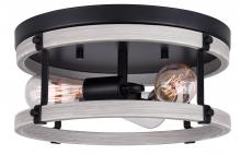 Canarm IFM1094A14BBG - JOELLE, IFM1094A14BBG, MBK + Brushed Grey Color, 3 Lt Flush mount, 60W Type A