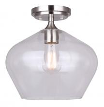 Canarm IFM1102A12BN - CONALL, IFM1102A12BN, 1 Lt Flush mount, Clear Glass, 60W Type A, 11.75" W x 11" H