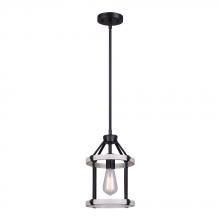 Canarm IPL1094A01BBG - JOELLE, IPL1094A01BBG, MBK + Brushed Grey Color, 1 Lt Rod Pendant, 60W Type A