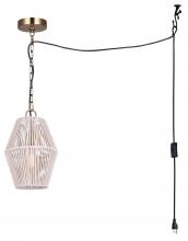 Canarm IPL2111B01GD - KLIMA 60-Watt 1 Light Gold Casual Pendant with White String Shade