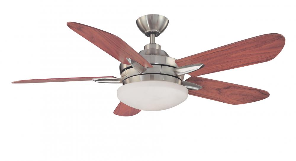 One Light Satin Nickel Ceiling Fan
