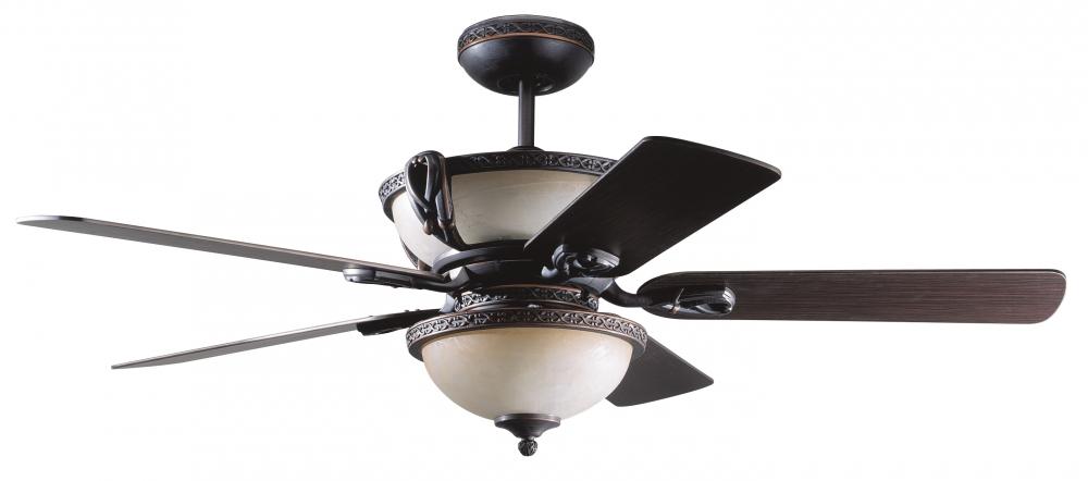 Four Light Sable Bronze Ceiling Fan