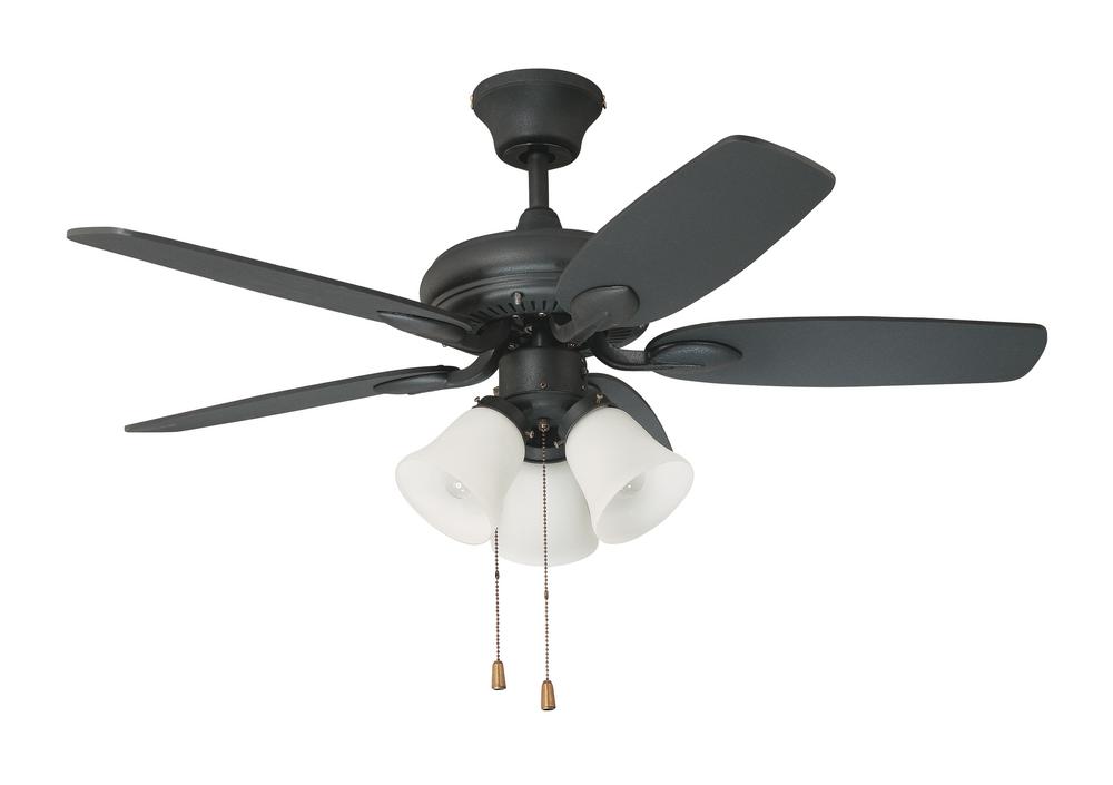 Three Light Wrought Iron Ceiling Fan