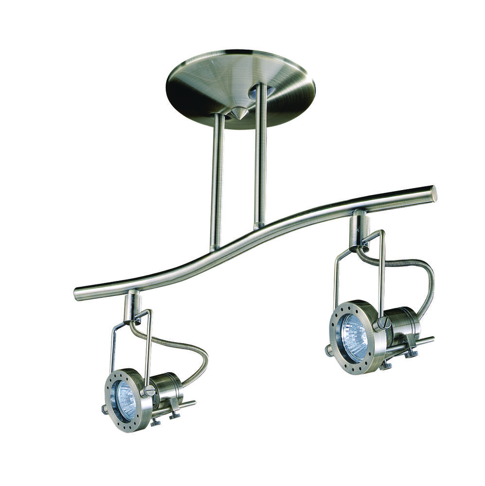 Two Light Antique Brass Directional Island Light