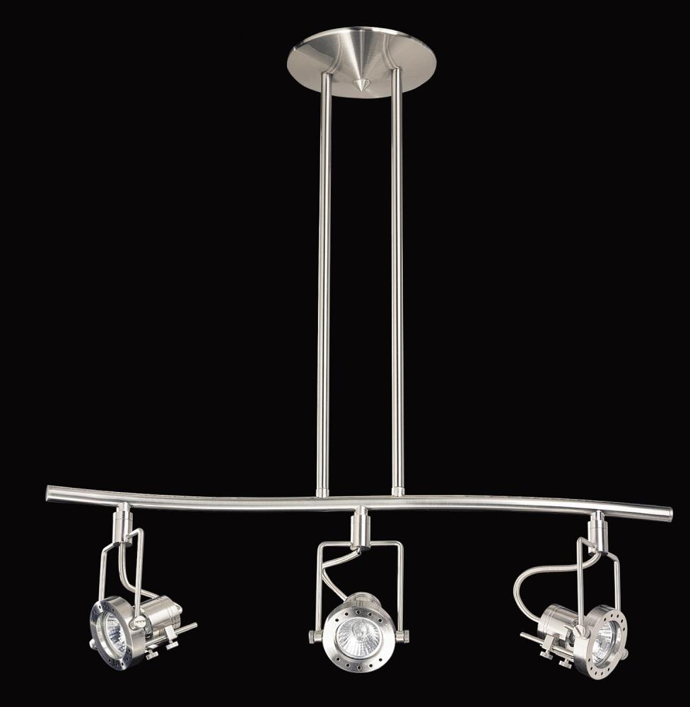 ERIS series 3-Light Satin Nickel fixed rail fixture