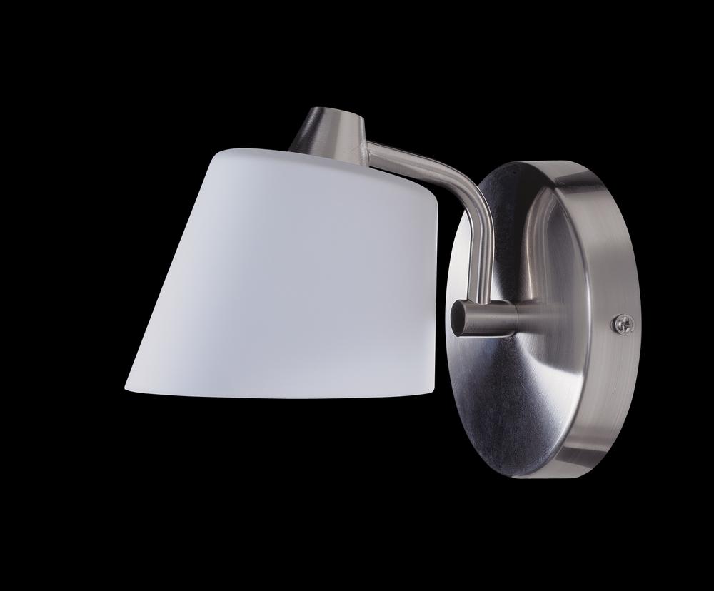 One Light Satin Nickel Wall Light