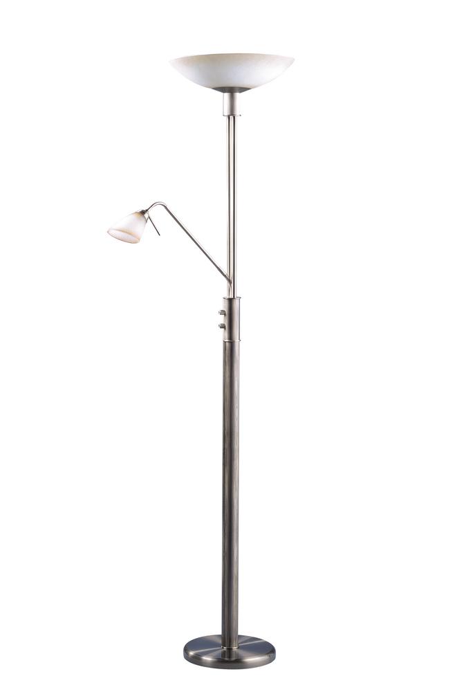 Two Light Antique Brass Floor Lamp