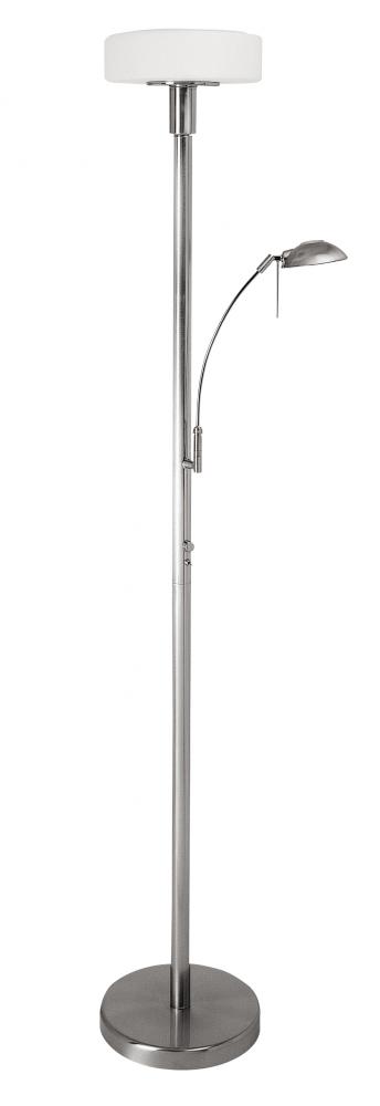 Two Light Satin Nickel Floor Lamp