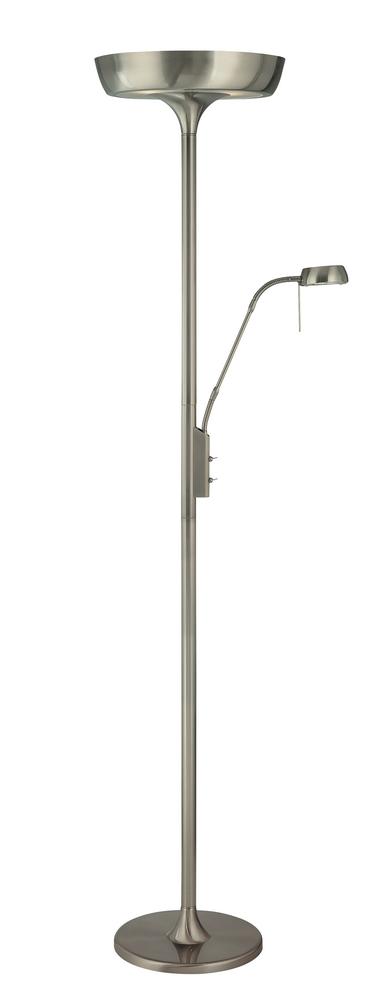 Three Light Satin Nickel Floor Lamp