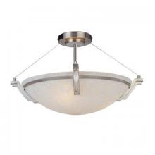 Kendal FFP07POB-03SNSF - One Light Satin Nickel Bowl Semi-Flush Mount