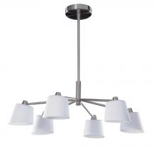 Kendal HPF7006-SN - Six Light Satin Nickel Down Chandelier